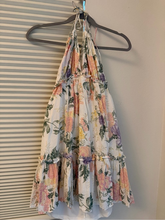 H&M Dresses & Skirts - Girls' White Floral Halter Summer Dress - Pink & Purple Flowers
